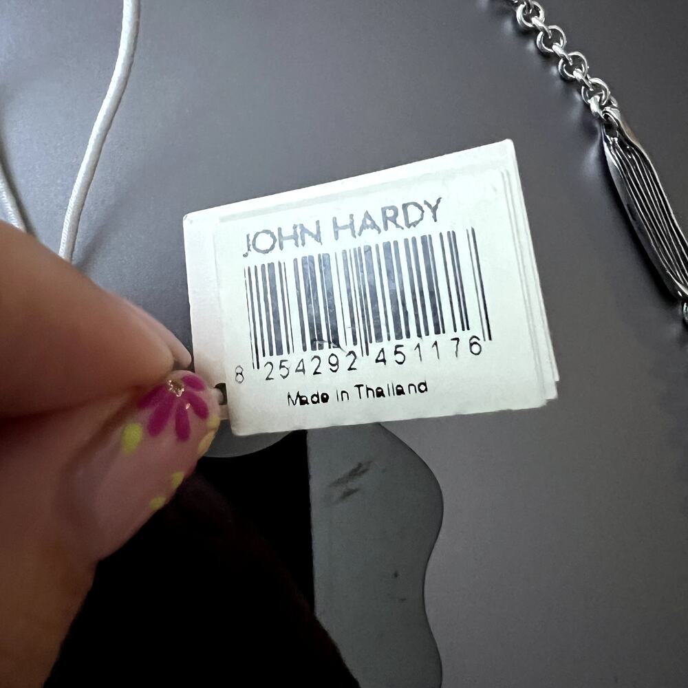John Hardy Bamboo Woven Sautoir Silver Necklace size 32 New - Picture 5 of 8